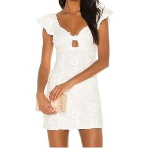 Camila Coelho Carina feminine lace Ruffled Cut Out Mini Dress size XL